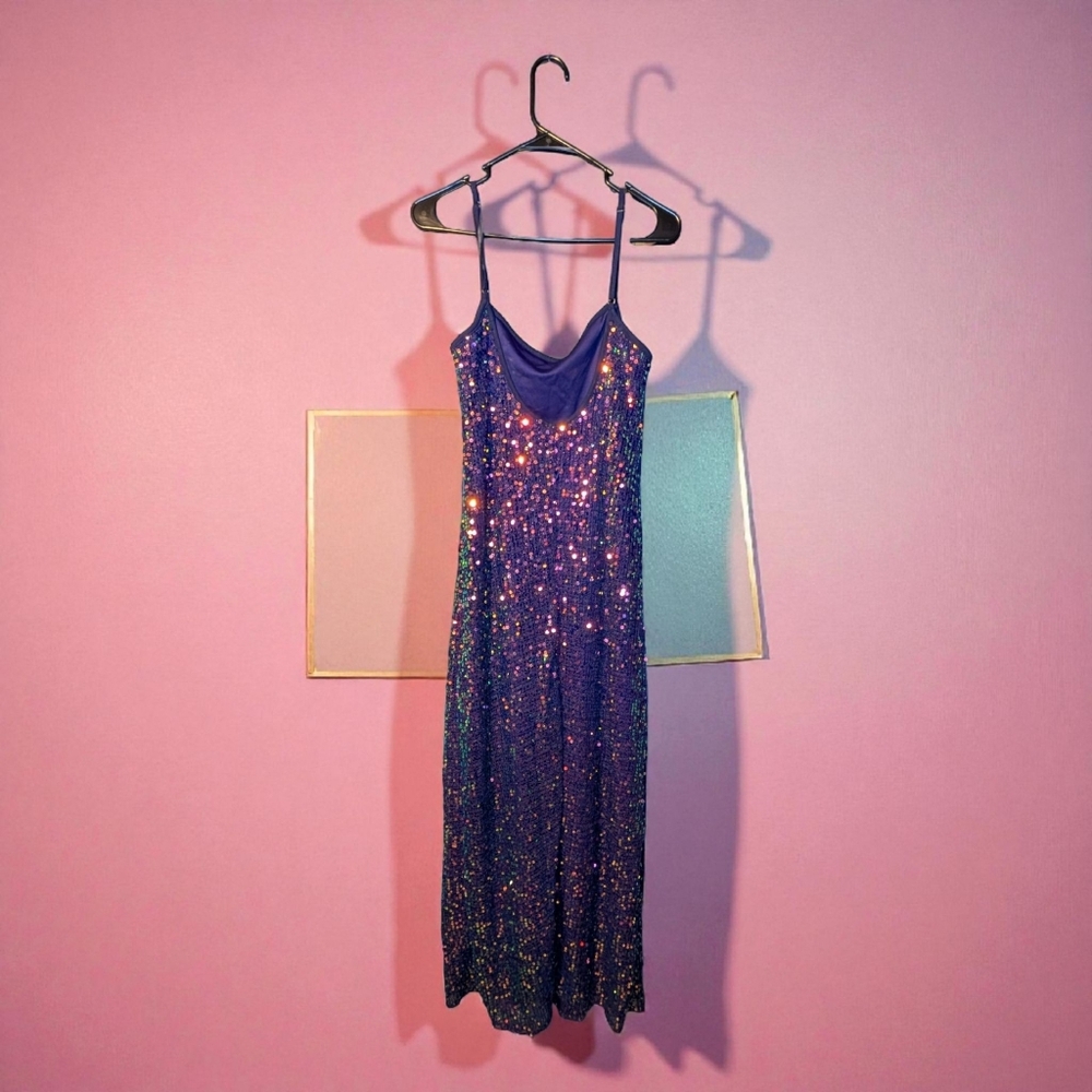 Fantastic Wild Fable Purple Sequin Maxi Dress